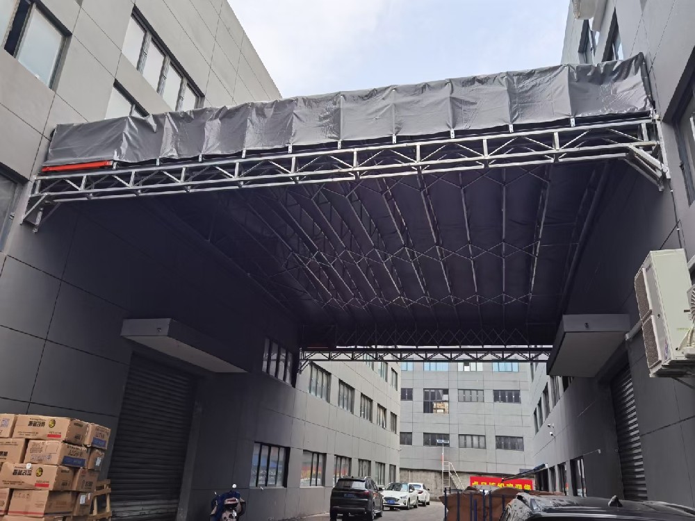 戶外可移動雨棚 大型倉庫伸縮推（tuī）拉棚 可按需定製